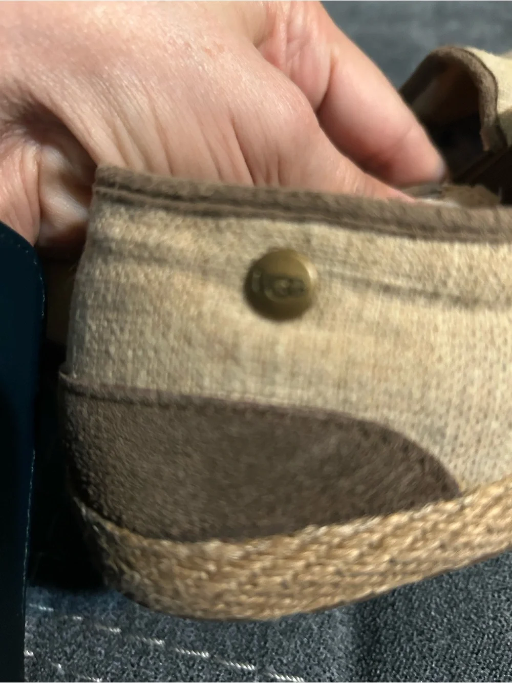 UGG Women’s Beige and Brown Slip-On Espadrilles